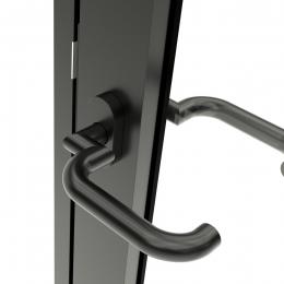 Door handle Hoppe Paris Black with cranked shaft