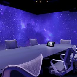 Meeting room with 360 degree projection at The Flow Houthavens Amsterdam