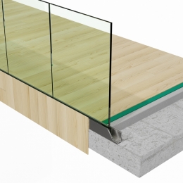 QbiQ iQ VIEW V-Line Top balustrade glass for mounting on edge