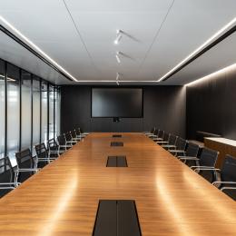 Boardroom with glass partition at Wordwide New York