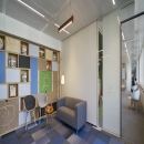 Office partition wall made of reused and recycled materials