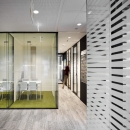 Single and double glass office walls with vector patern
