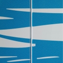 Colored vector pattern on a glass partition wall