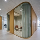 Wooden partition with double glass