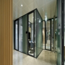 Double glass partitions.