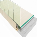 QbiQ iQ VIEW Y-Line balustrade glas voor montage aan de zijkant van betonvloer