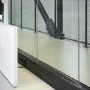 S200 smoke resistant glass partition with closed cable tray 
