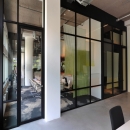 Old fashion industrial look glass office walls with double glass and high acoustic values