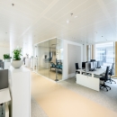 Offices with double glass partitions
