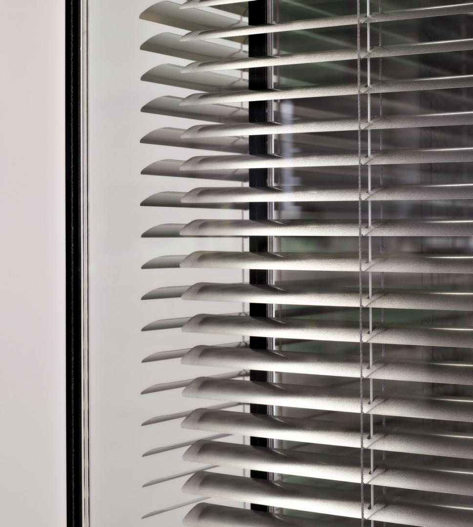 Close up of closed blinds of QbiQ