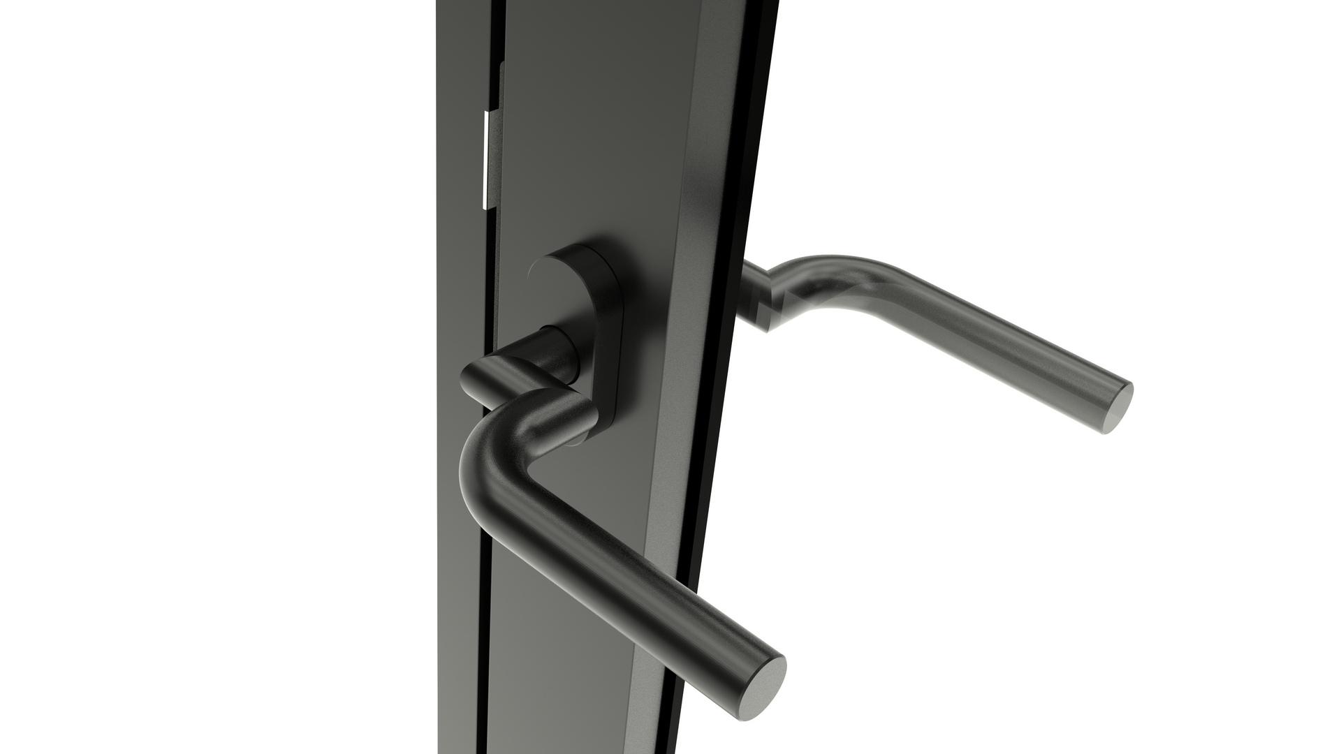 Door handle Hoppe Bonn Black with cranked shaft