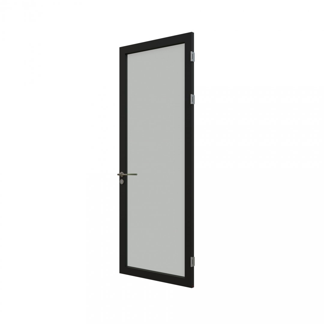 KDET aluminum framed  door with single glass and single seals.