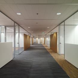 Hallway with offices on both sides