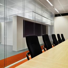 Boardroom with double glass walls 