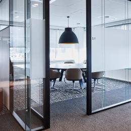Double glass office partitions