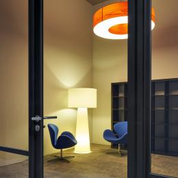 Modern aluminum framed door with acoustic laminated glass