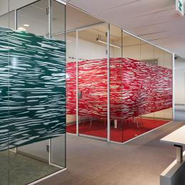 Glass office made with partitions walls