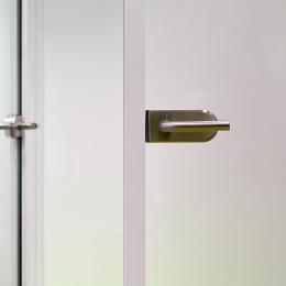 Tempered glass door with lock and door handle