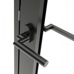 Door handle Hoppe Amsterdam Black with cranked shaft