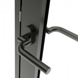 Door handle Hoppe Bonn Black with cranked shaft