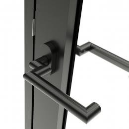Door handle Hoppe Rotterdam Black with cranked shaft
