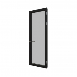 KDD80-100 aluminum framed flush door with double glass and double seals.