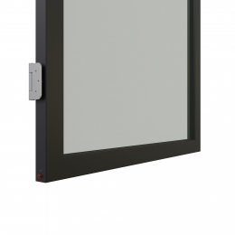 KDEC58  aluminum framed  door with single glass and single seals.