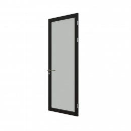 KDET aluminum framed  door with single glass and single seals.